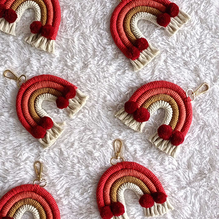 Handmade Crochet Rainbow Key Chain/Charm | Set Of 2