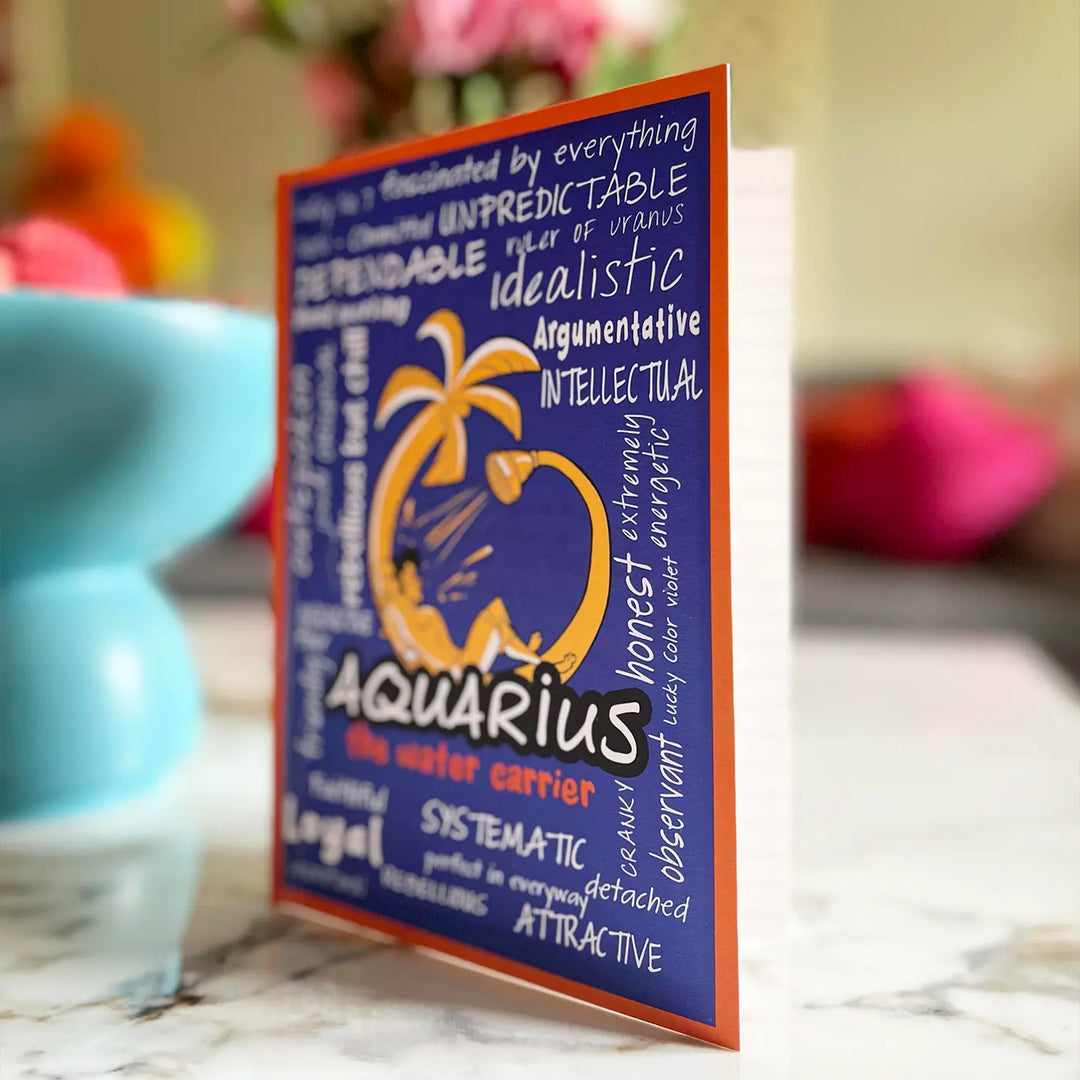 Printed Aquarius Theme Ruled Notebook | A5 | 50 Pages