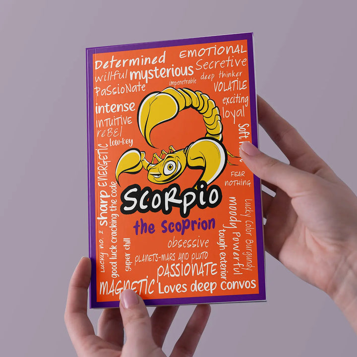 Printed Scorpio Theme Ruled Notebook | A5 | 50 Pages