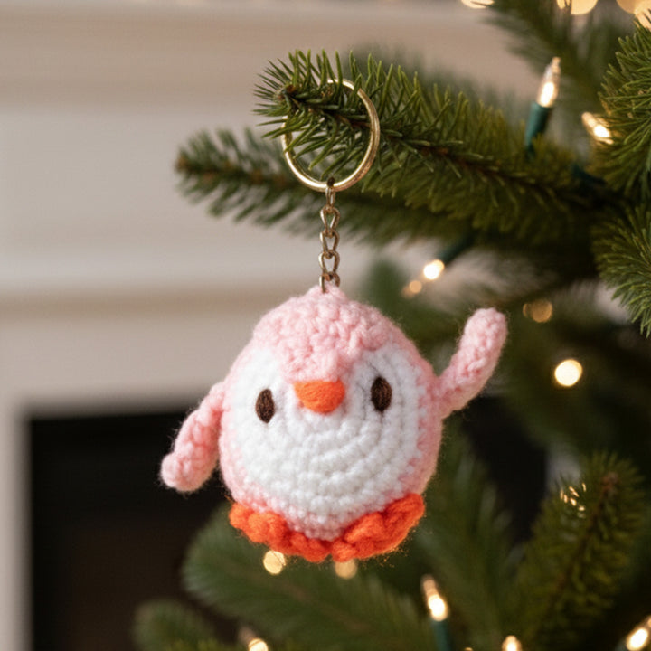 Handmade Crochet Penguin Ornament For Christmas Decoration