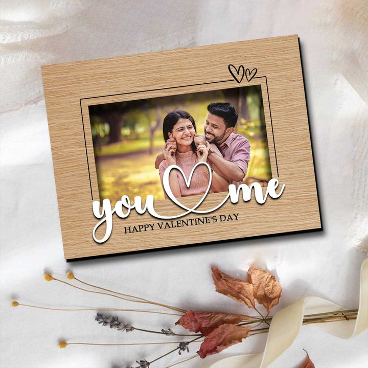 Photo Personalized Printed "You & Me" Wooden Fridge Magnet