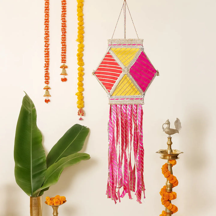 Handmade Decorative Gota Patti Akash Kandil/Lantern