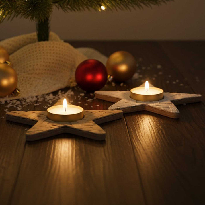 Handmade Bamboo Star Tea Light Holder | Set Of 2