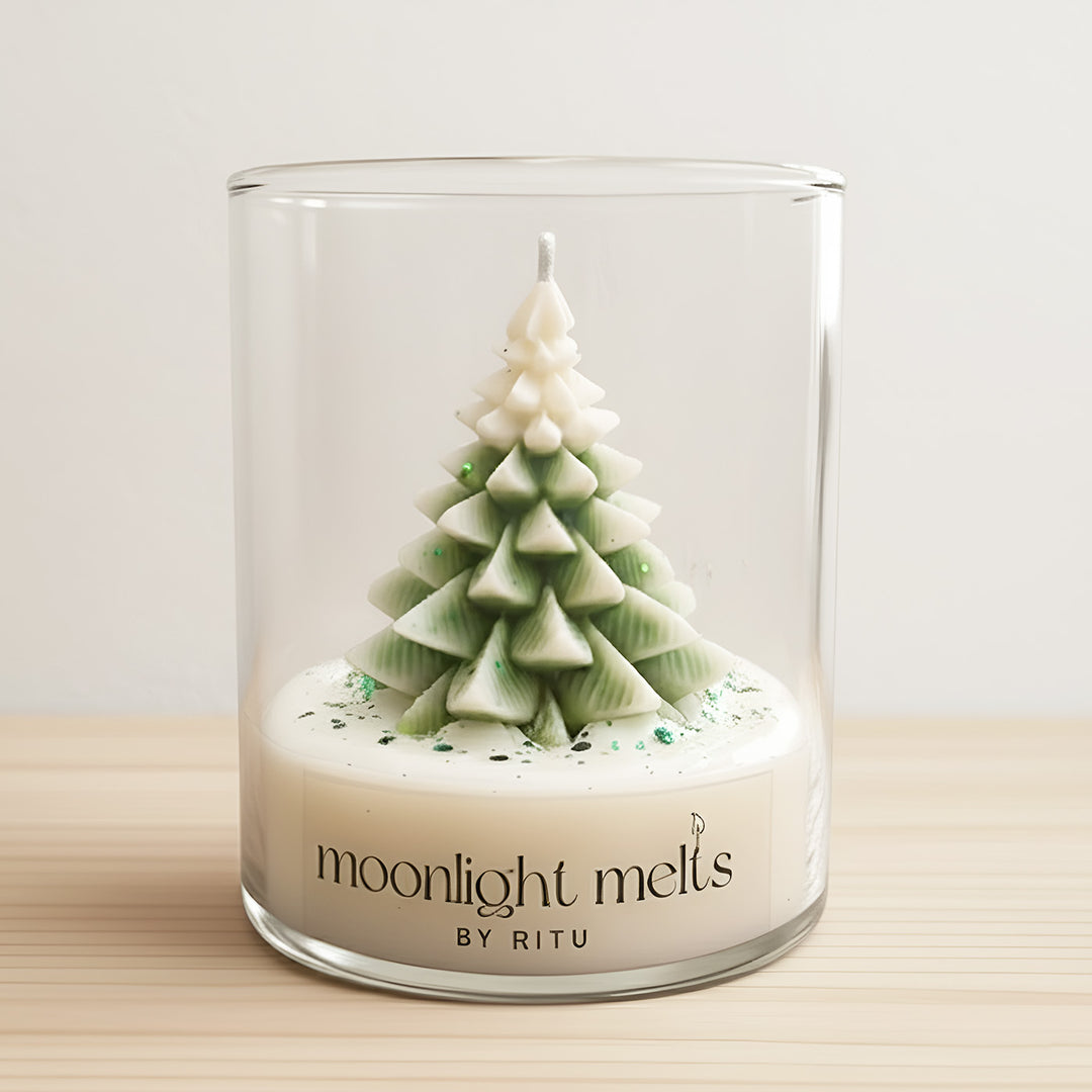 Handmade Christmas Tree Theme Soy Wax Jar Candle