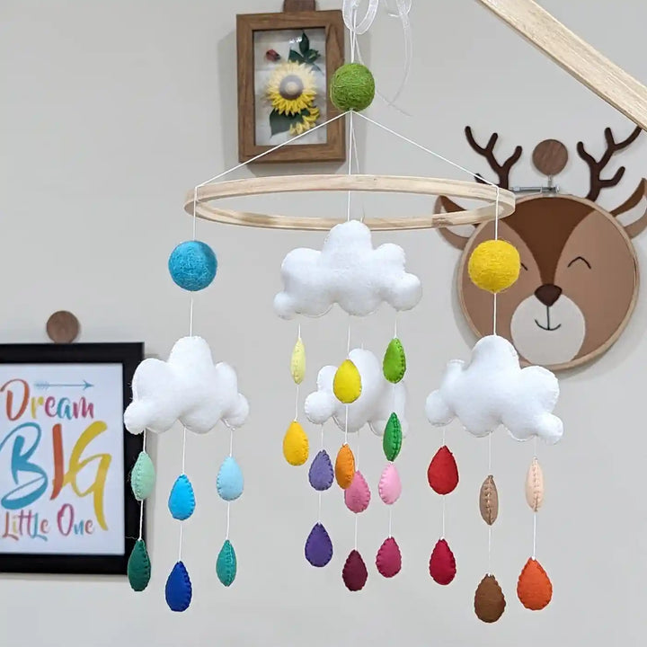 Handmade Cloud Theme Felt Cot Mobile