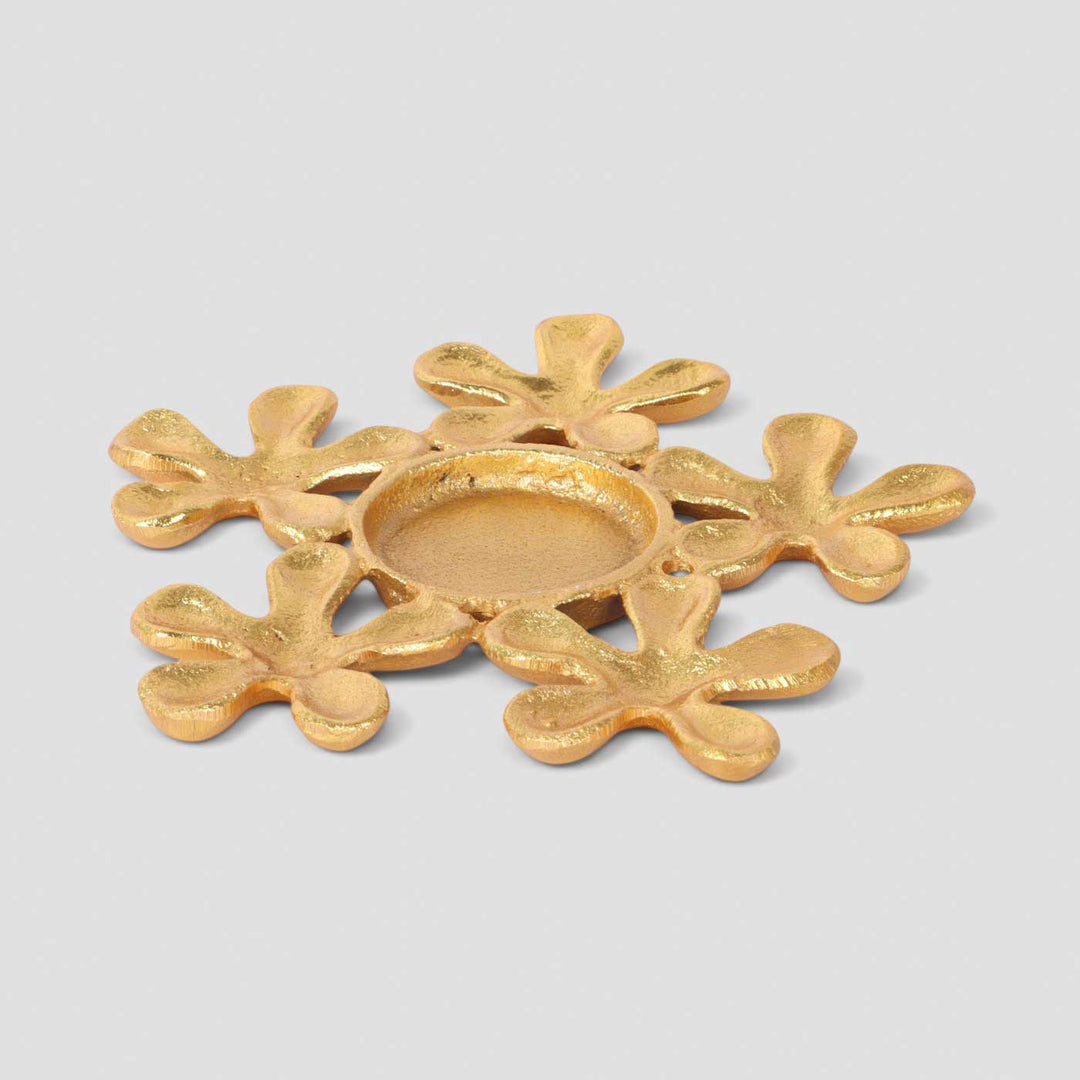 Handmade Floral Metal Tealight Holder For Festive Decor