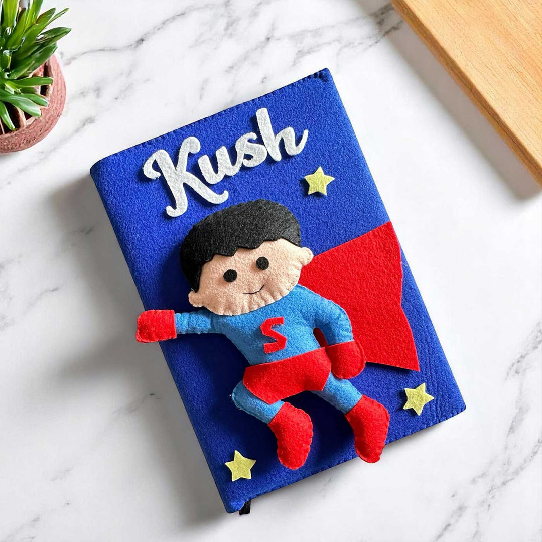 Personalized 3D Superman Theme Felt Photo Album For Kids