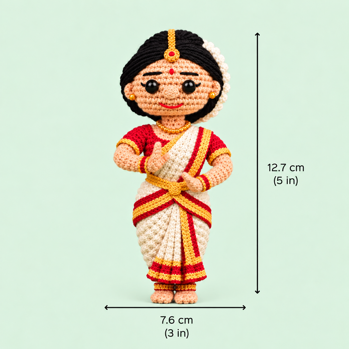 "Bharatanatyam" Themed Crochet Doll For Golu/Festive Decor