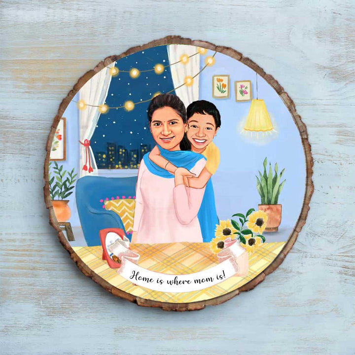 Photo Caricature Bark Nameplate with Stand