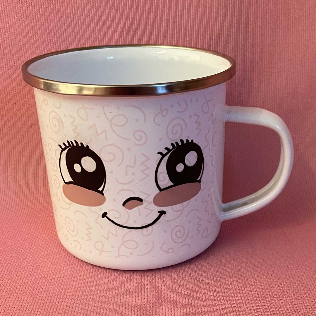 4 Pc | Personalized Hand-Illustrated Ceramic & Enameled Steel Mood Mugs