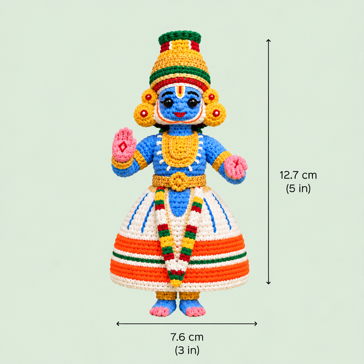 "Kathakali" Themed Crochet Doll For Golu/Festive Decor