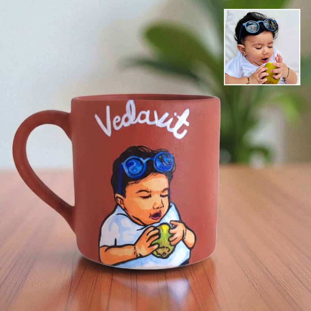 Photo Personalized Hand-Painted Terracotta Mug