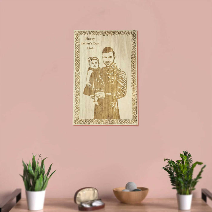 Photo Personalized Engraved Wooden Decorative Plaque For Fathers