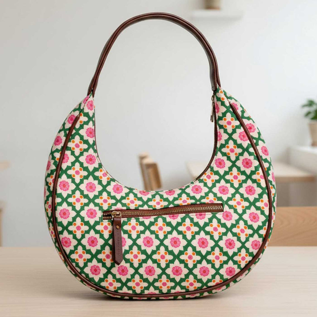 Bageechi Hand Block Printed Hobo Bag