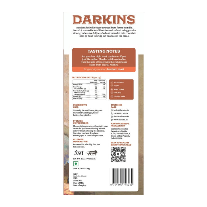 Vegan & Gluten Free | 65% Dark Chocolate with Coffee