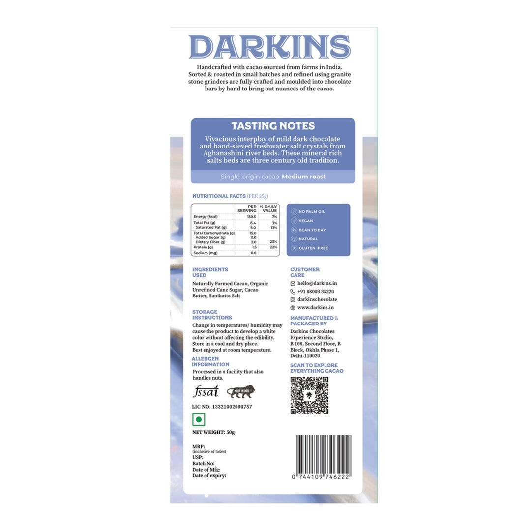Vegan & Gluten Free | 57% Dark Chocolate with Sanikatta Salt