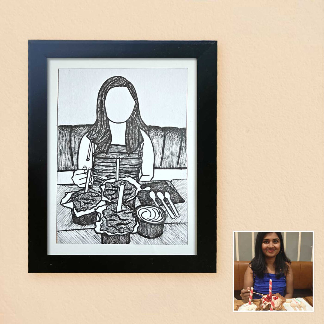Photo Personalized Sketch Art MDF Wood Portrait