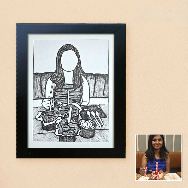 Photo Personalized Sketch Art MDF Wood Portrait
