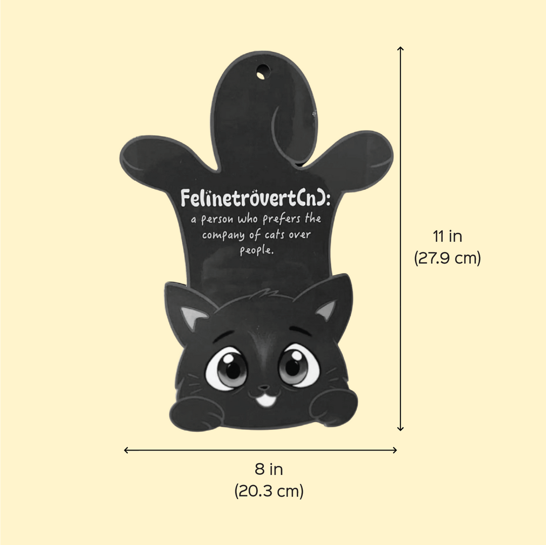 Printed Cat Theme "Felinetrovert" MDF Wood Wall Decor