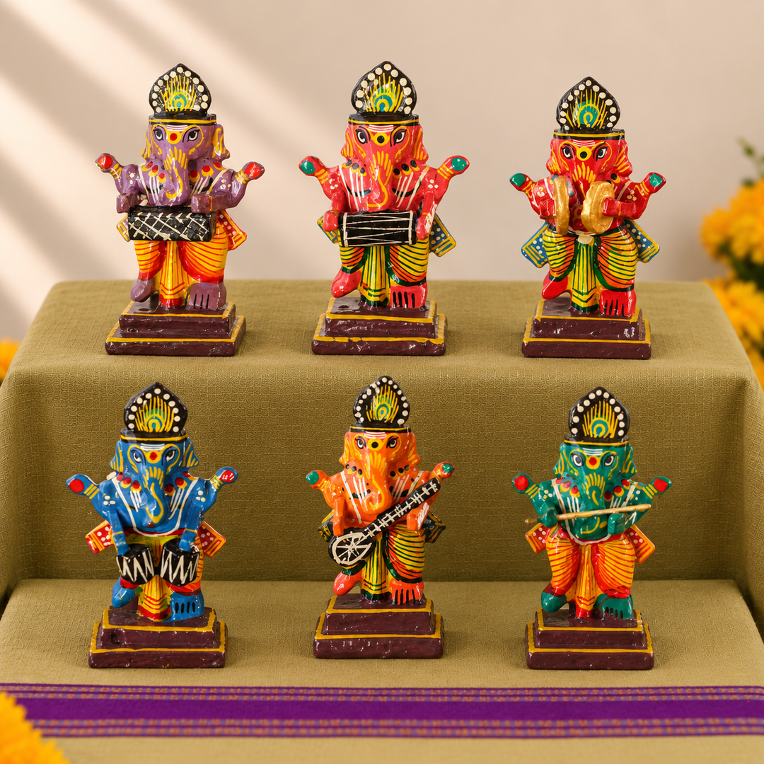Handmade Mini Musical Ganesha Showpiece For Golu/Festive Decor
