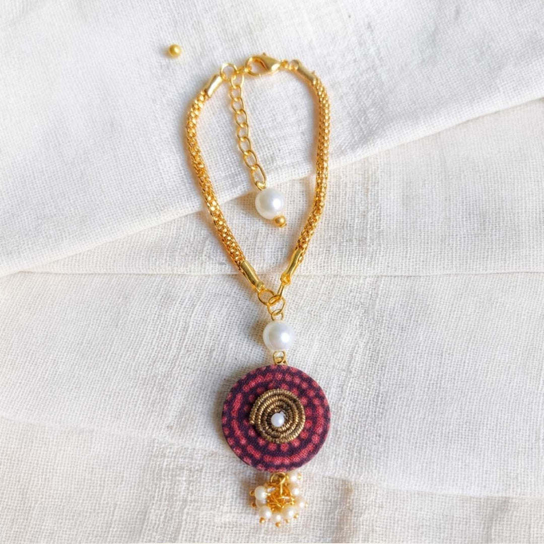 Mudra Ajrakh Block Print Lumba Rakhi With Roli Chawal For Bhabhi