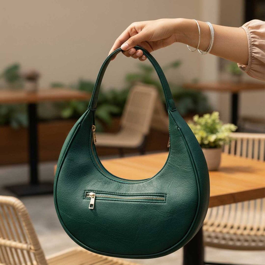 Forest Vegan Leather Hobo Bag