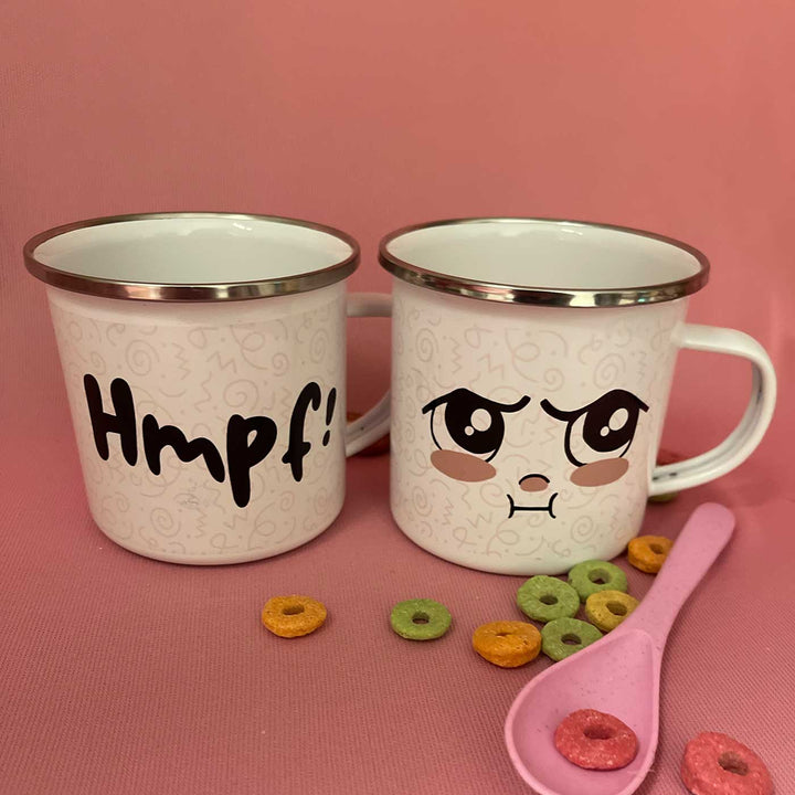 4 Pc | Personalized Hand-Illustrated Ceramic & Enameled Steel Mood Mugs