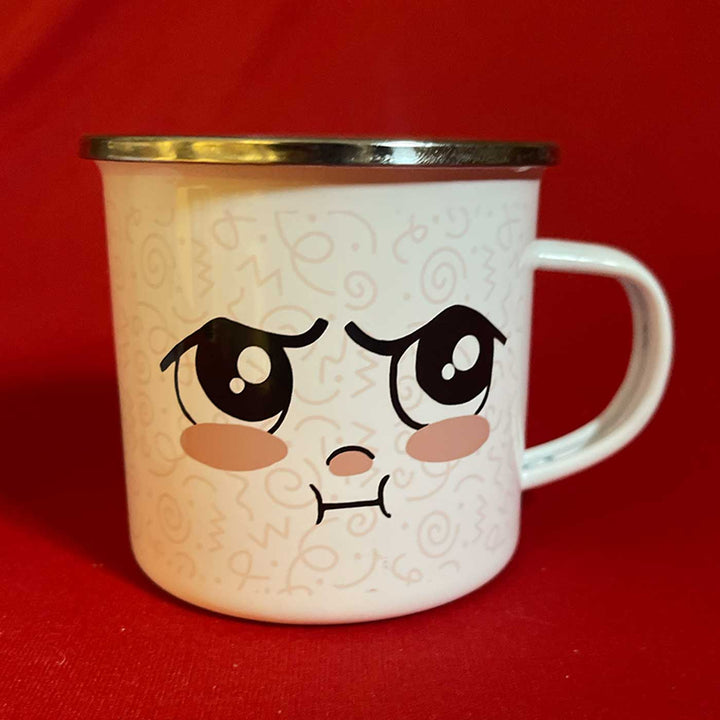 4 Pc | Personalized Hand-Illustrated Ceramic & Enameled Steel Mood Mugs