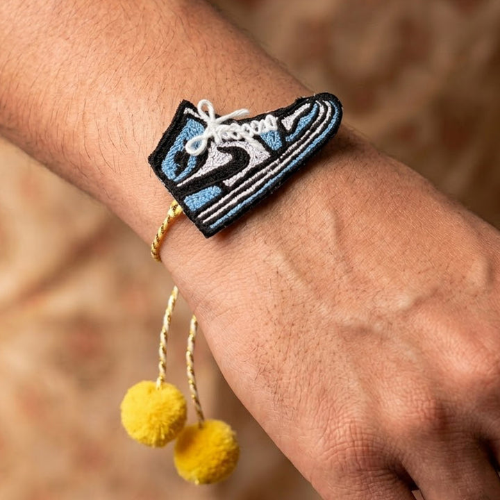 Handmade Reusable Shoe Pom - Pom Felt Rakhi For Brother
