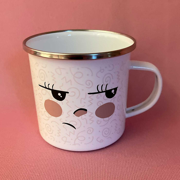4 Pc | Personalized Hand-Illustrated Ceramic & Enameled Steel Mood Mugs