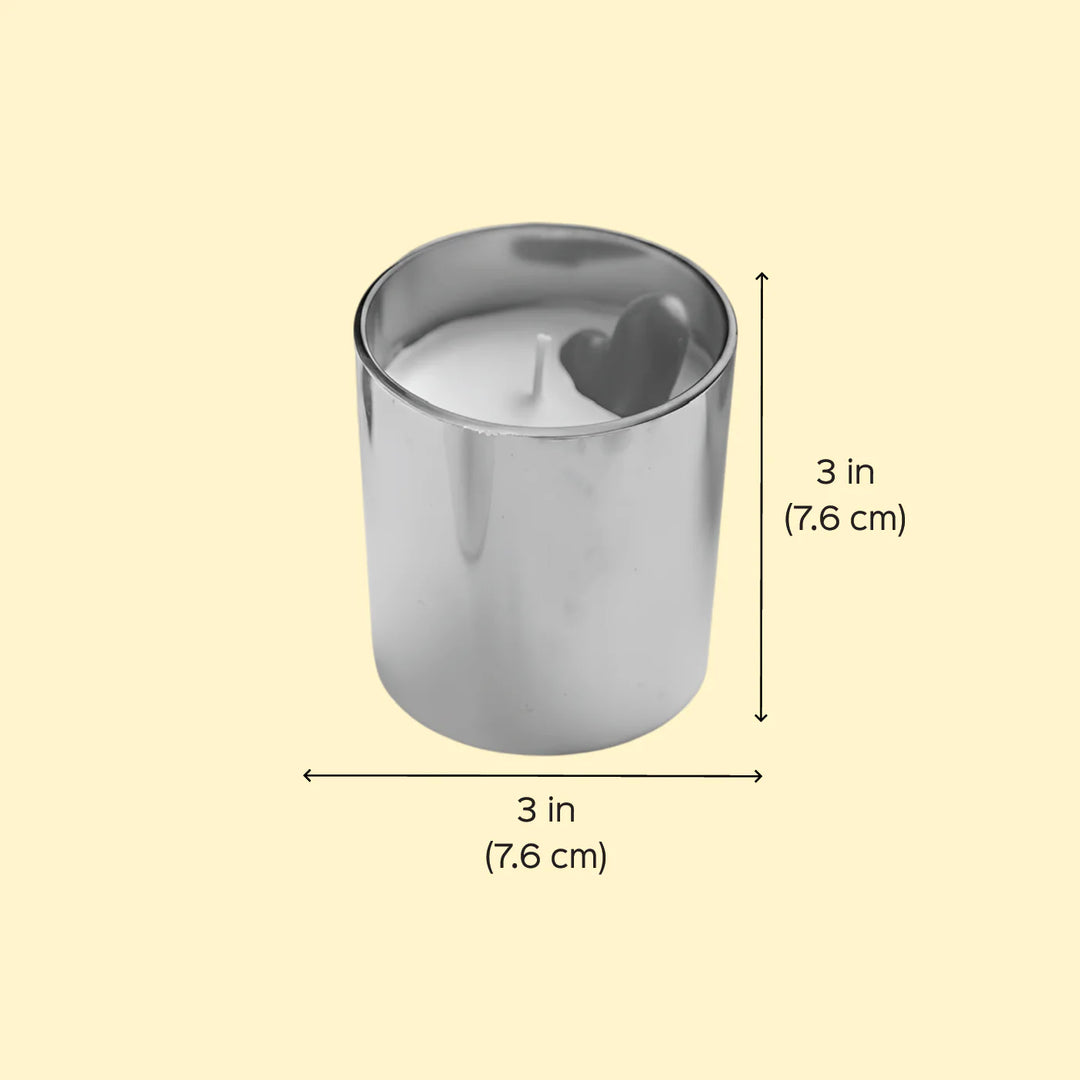 Handmade Silver Glass Jar Candle