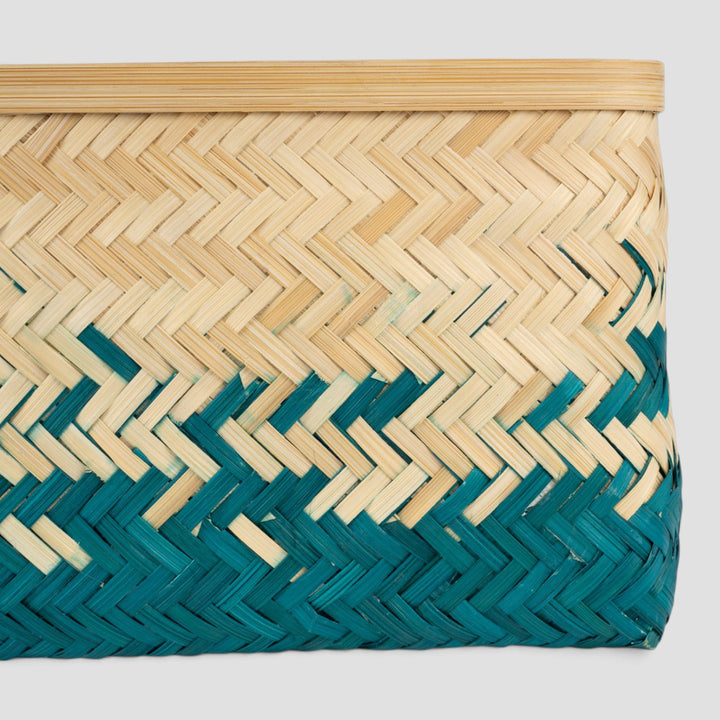 Set of 2 | "Pearl" Handwoven Bamboo Tray For Home Storage & Gifting