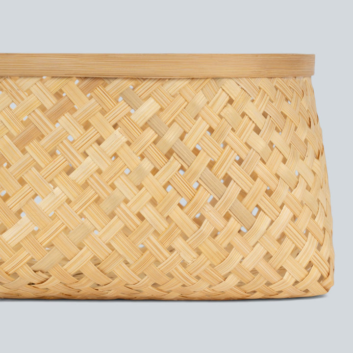 Set of 2 | "Elia" Handwoven Round Bamboo Basket/Tray For Home Storage & Gifting