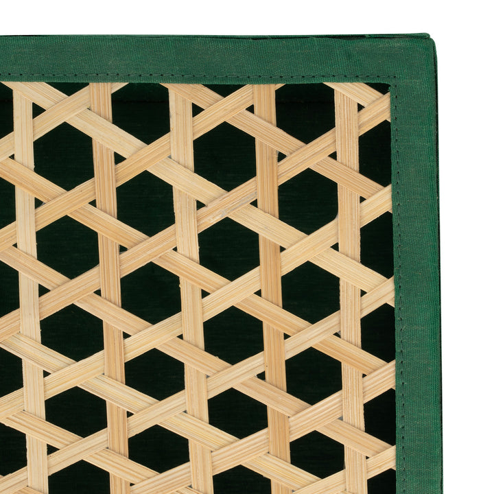 Nest Handcrafted Natural Rivergrass And Bamboo Lidded Gift Box For Storage And Gifting
