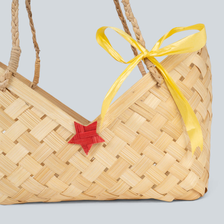 "Viera" Handwoven Bamboo Basket With Handles For Home Storage & Gifting