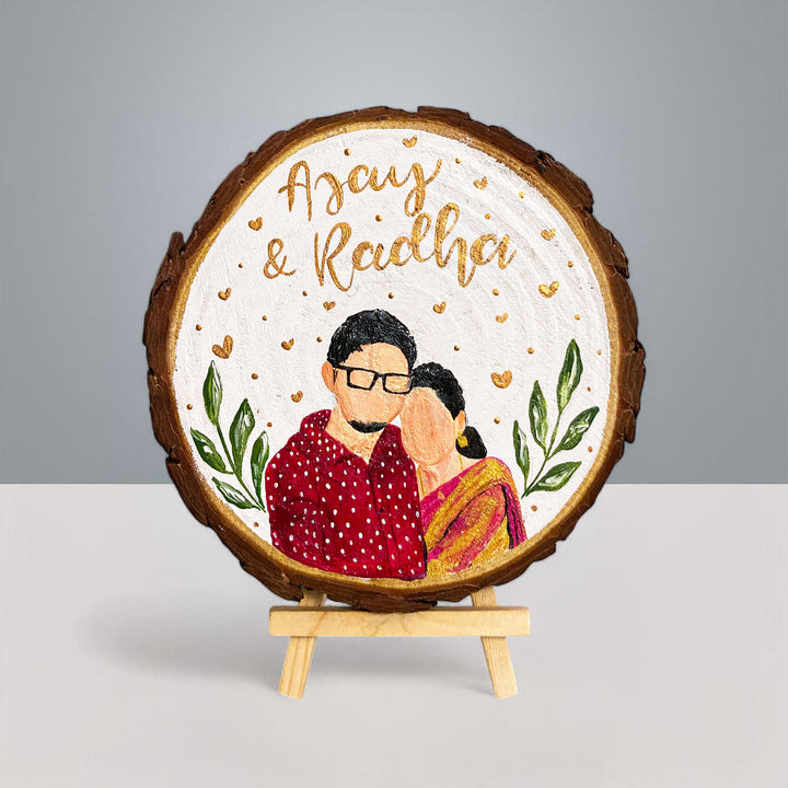 Photo Personalized Hand-Painted Leaves Design Wooden Decorative Plaque
