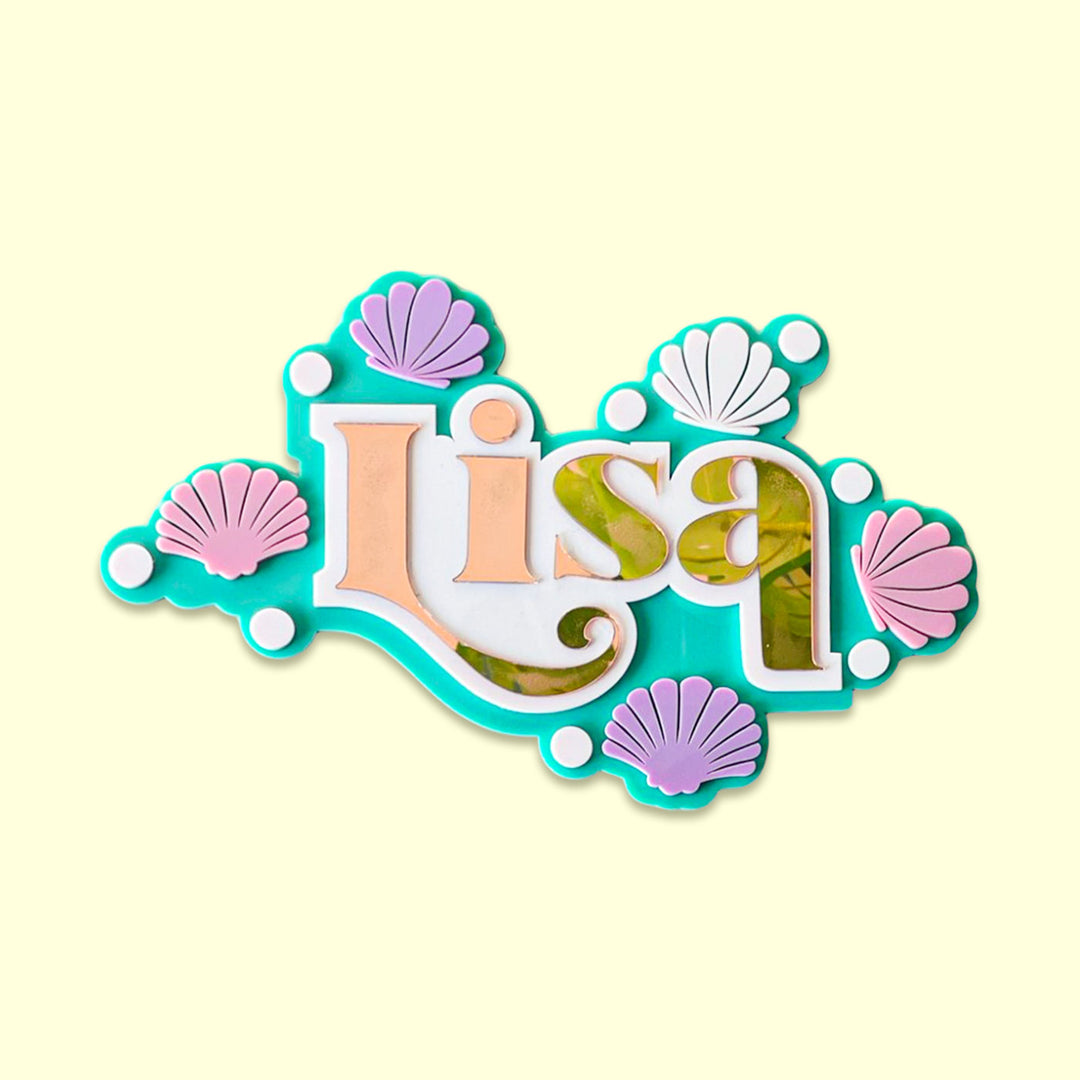 Personalized Seashell Smiles Theme Acrylic Kids Name Plate