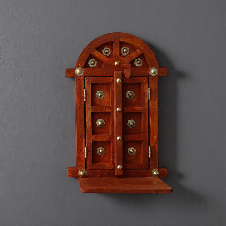 18 Inch Handmade Vintage Theme Wooden Jharokha