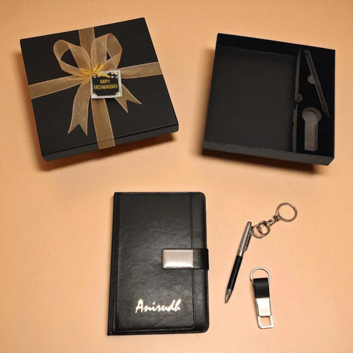 3 Piece Premium Dairy Set Rakhi Gift | Includes Dairy , Pen, Key holder
