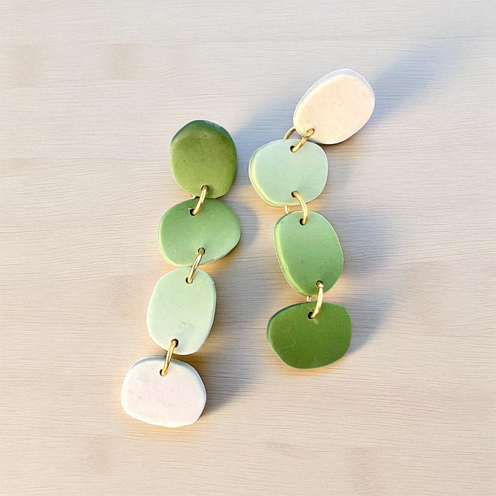 Handmade Polymer Clay Nature Inspired Leaves Design Earrings