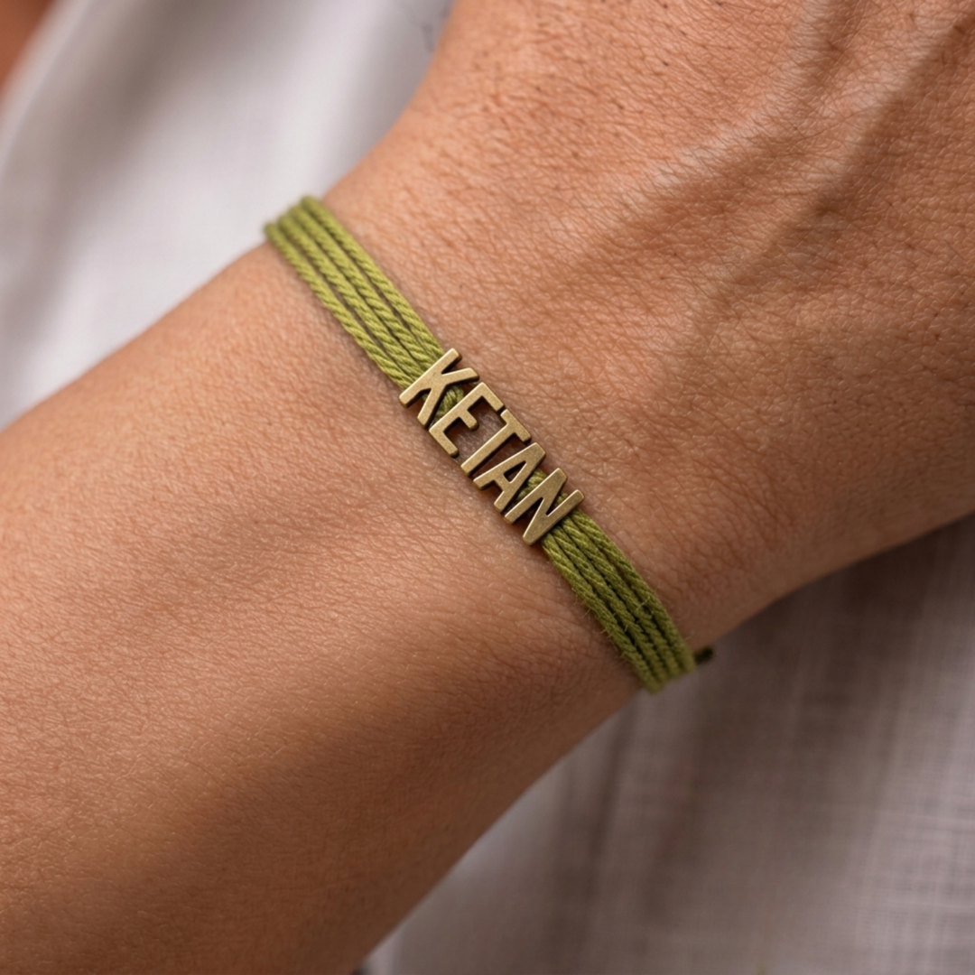 Personalized Handmade Minimalist Name Rakhi With Roli Chawal