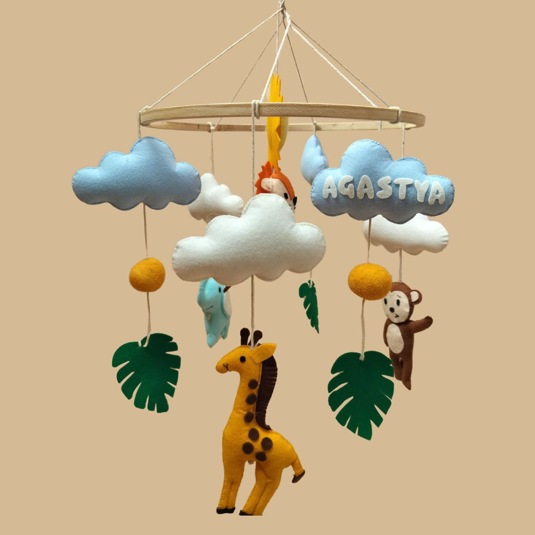 Personalized Animal Safari Theme Kid's Crib and Cot Mobile