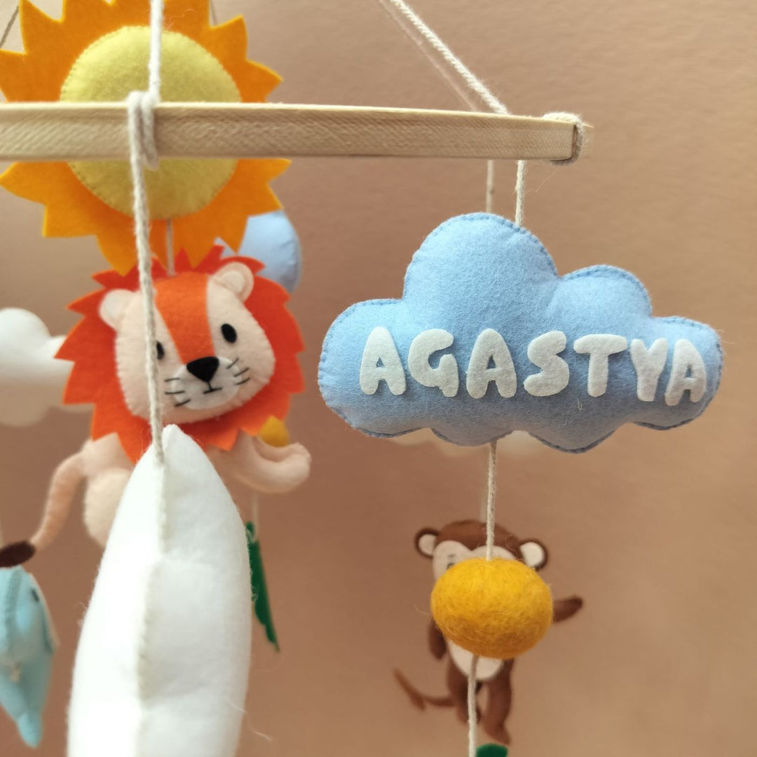 Personalized Animal Safari Theme Kid's Crib and Cot Mobile