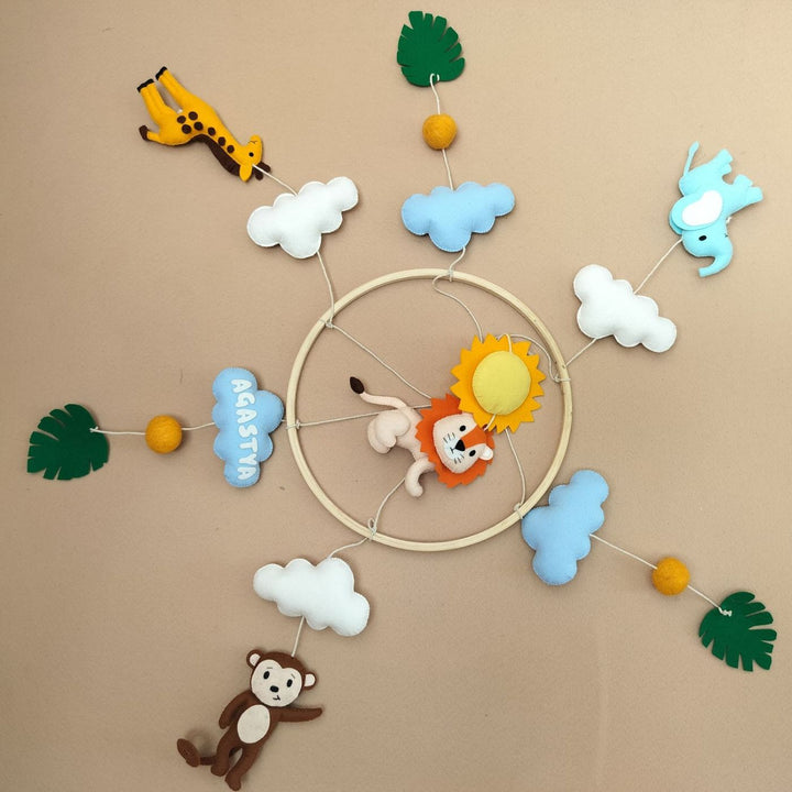 Personalized Animal Safari Theme Kid's Crib and Cot Mobile