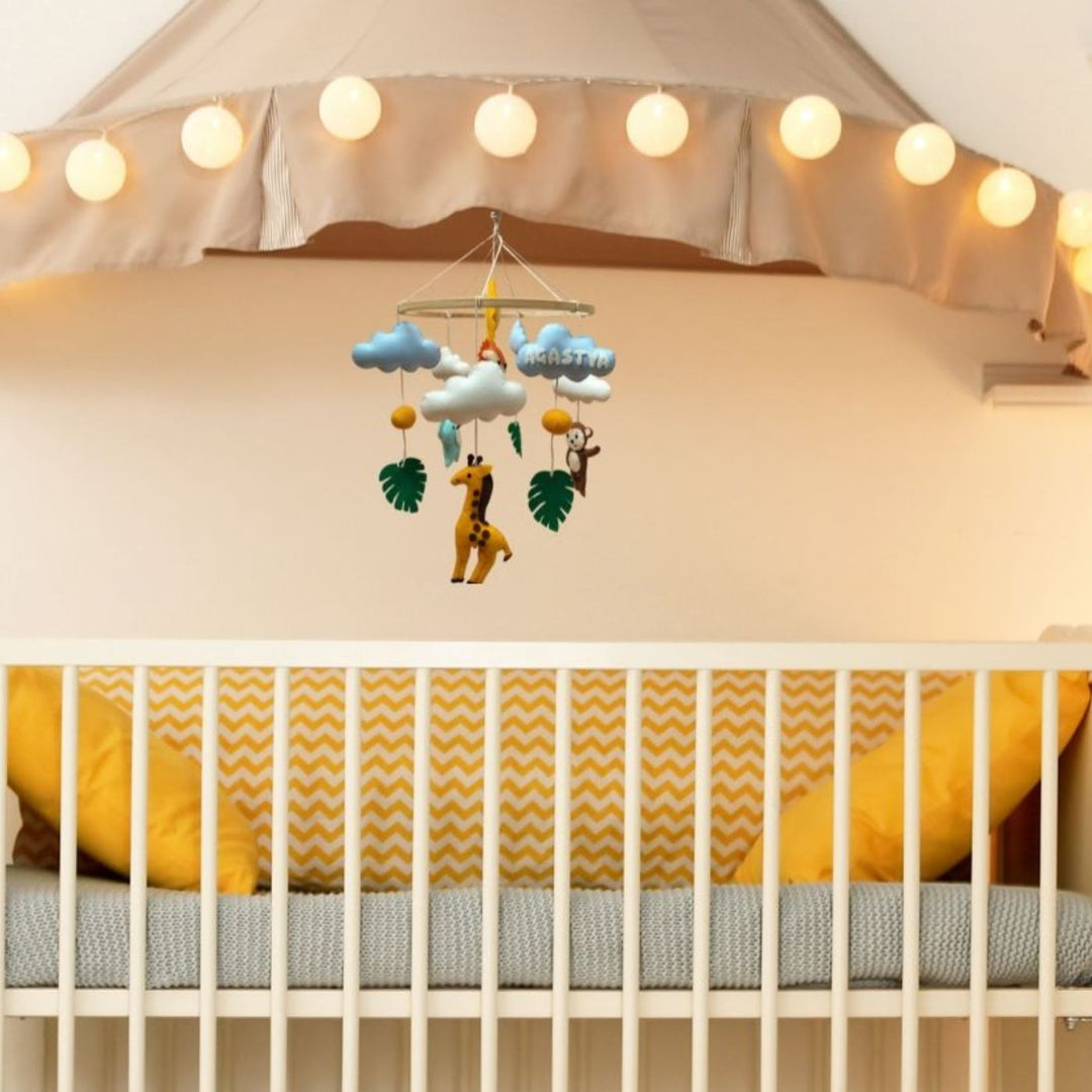 Personalized Animal Safari Theme Kid's Crib and Cot Mobile