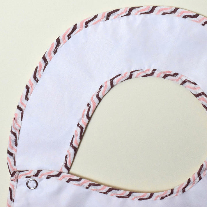 Block Printed Pink Puffy Bib
