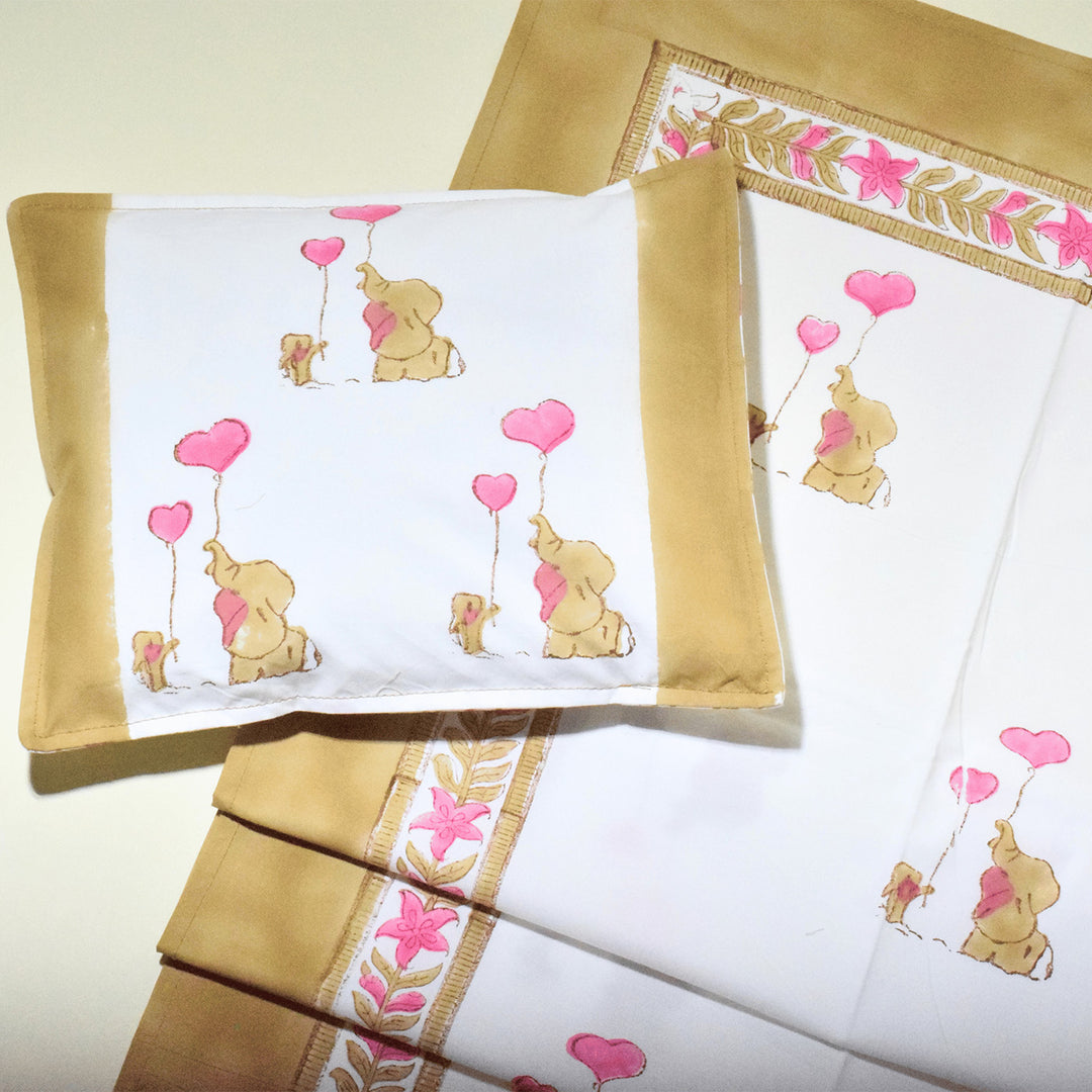 Trunky Balloon Block Printed Nursery | Set of 4
