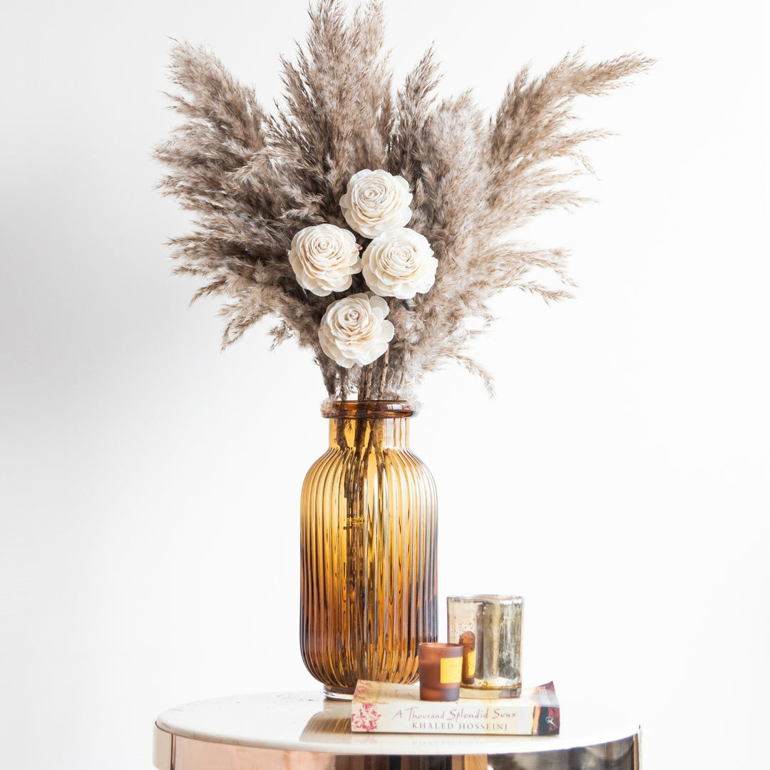 Handmade White Boho Pampas Dried Flower Bunch