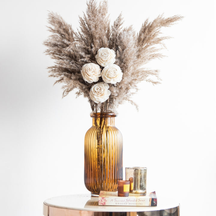 Handmade White Boho Pampas Dried Flower Bunch