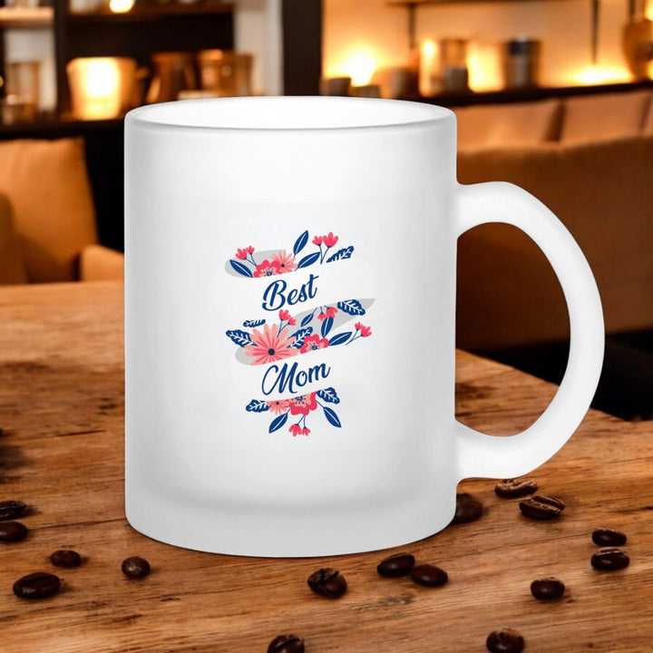 Printed Best Mom Theme Glass Mug